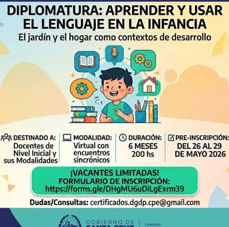 Invitan a participar de la Diplomatura “Aprender y usar el lenguaje en la infancia”