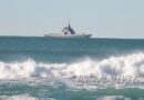 Buque patrullero oceánico permanece fondeado en rada en inmediaciones de Caleta Olivia