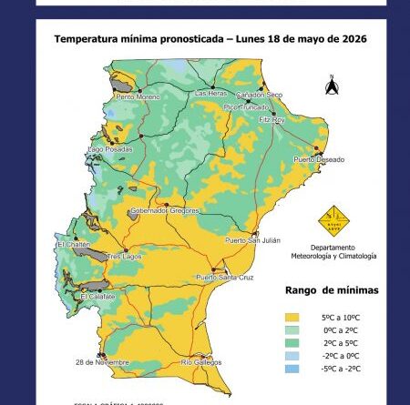 Vialidad Provincial: advierte sobre posibles lluvias débiles y vientos intensos en Santa Cruz