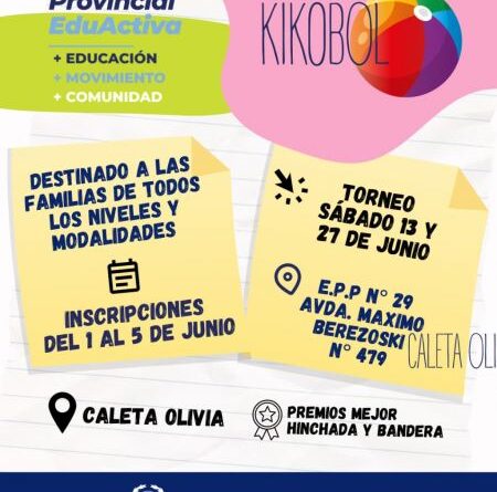 Educación invita a participar del Torneo de KikoBol en Caleta Olivia