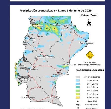Conocé cómo estará el clima esta semana en Santa Cruz