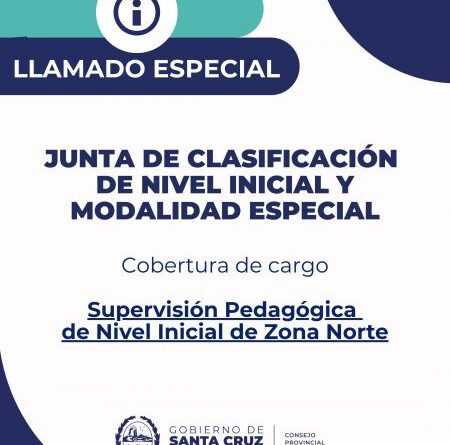 Llamado Especial para cubrir cargo de Supervisor Pedagógico de Nivel Inicial, Zona Norte