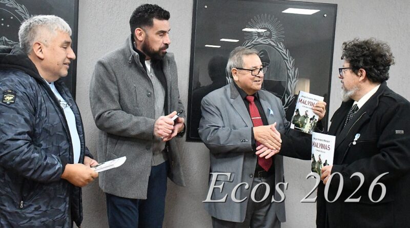 Presentaron en Cañadón Seco la segunda edición del libro “Malvinas con Mayúscula” de Jorge Mesain