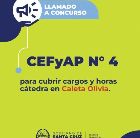 Convocatoria a cubrir Horas Cátedra en el CEFyAP N°4 de Caleta Olivia