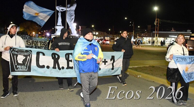 La policía de Santa Cruz con sede Caleta Olivia, protesto en vísperas de otra mesa de paritarias