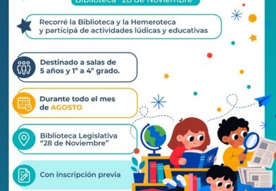Inscripciones abiertas para visitas guiadas destinadas a salas de 5 años de jardines de infantes y estudiantes de 1° a 4° grado en la Biblioteca Legislativa