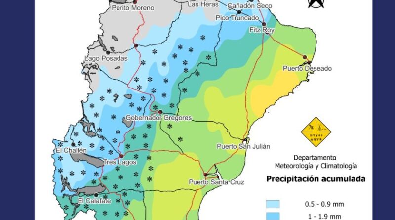 Estado de rutas: Advierten por lluvias, nevadas y un nuevo descenso de temperatura en Santa Cruz
