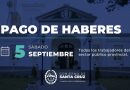 El Gobierno de Santa Cruz anunció la fecha de pago de haberes en septiembre