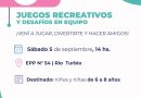 Invitan a participar de una jornada de Juegos Recreativos en Río Turbio