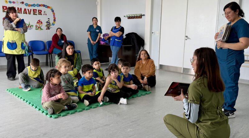 El Jardín Cumelén visitó el Hospital Modular para afianzar saberes sobre el cuidado de la salud