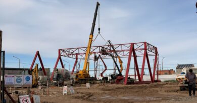 Pico Truncado: la construcción del nuevo polideportivo ya cuenta con un 75% de avance