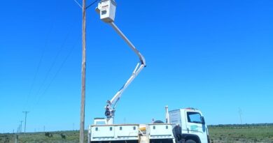 SPSE realizó trabajos de mantenimiento en la línea de media tensión que abastece a Jaramillo y Fitz Roy
